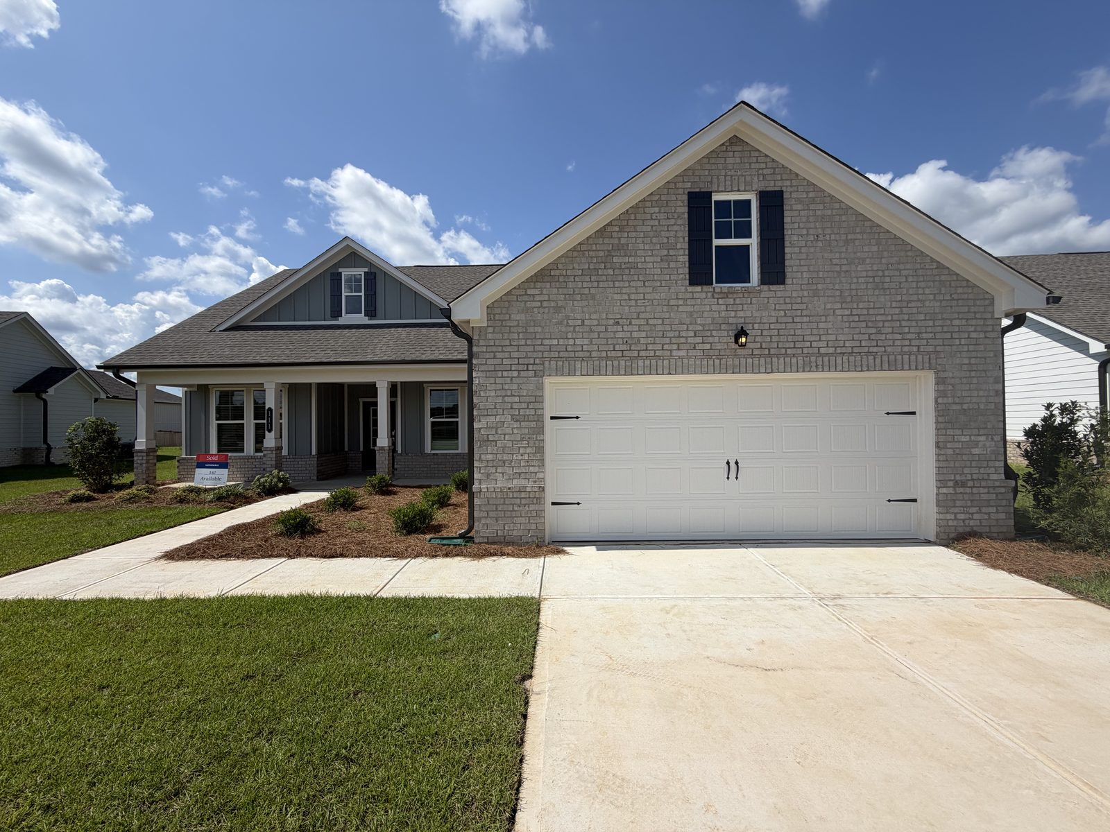 Front exterior of the new-build home in Kathleen, GA